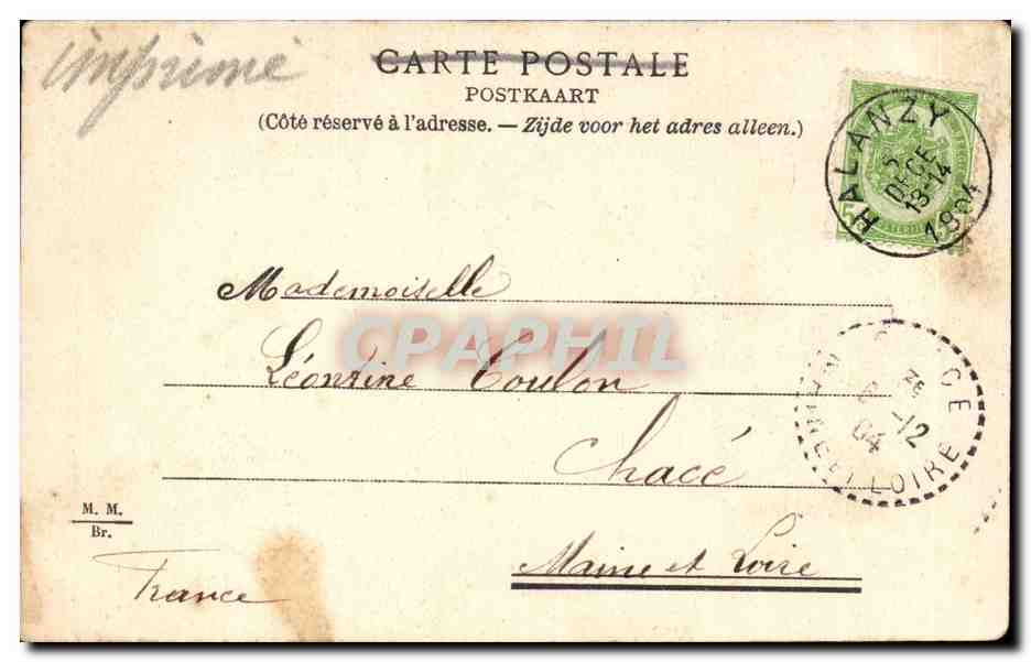 Belgique Belgie Arlon CPA Entree de l'eglise Saint Donat — Rückseite