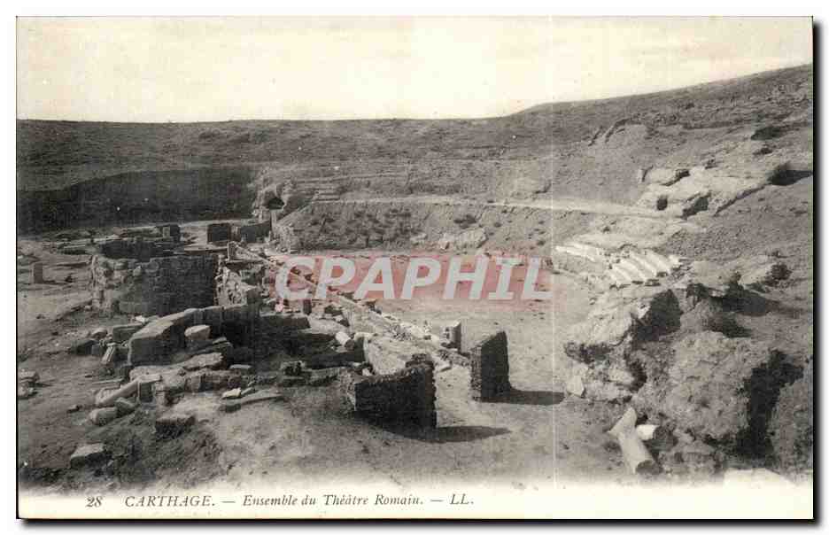 Tunisie Carthage CPA Ensemble du theatre romain