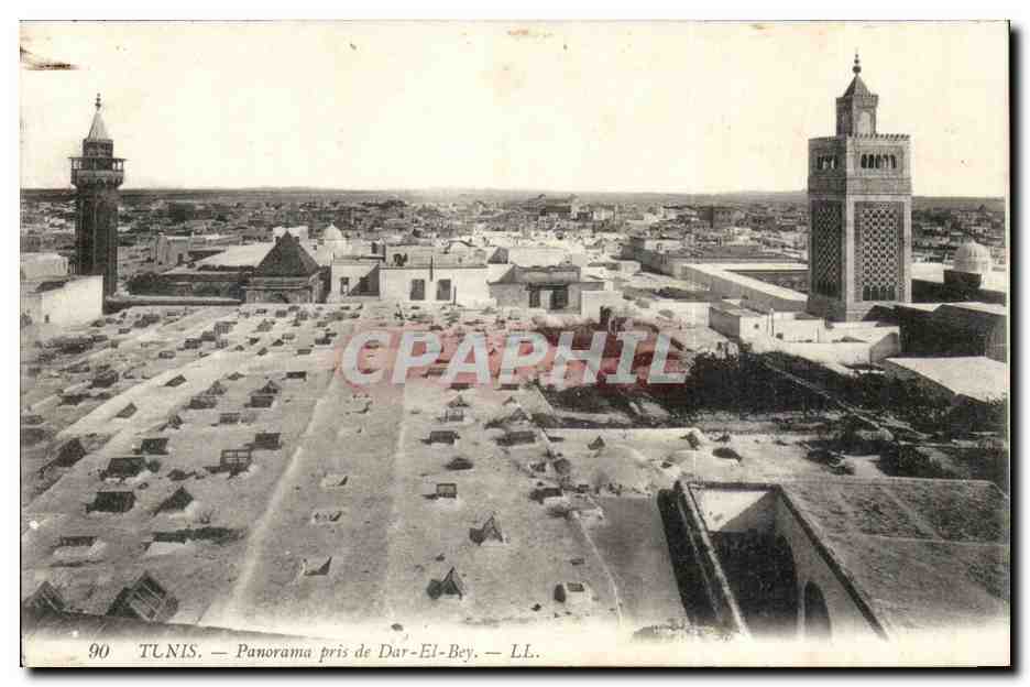 Tunisie Tunis CPA Panorama pris de Dar el Bey