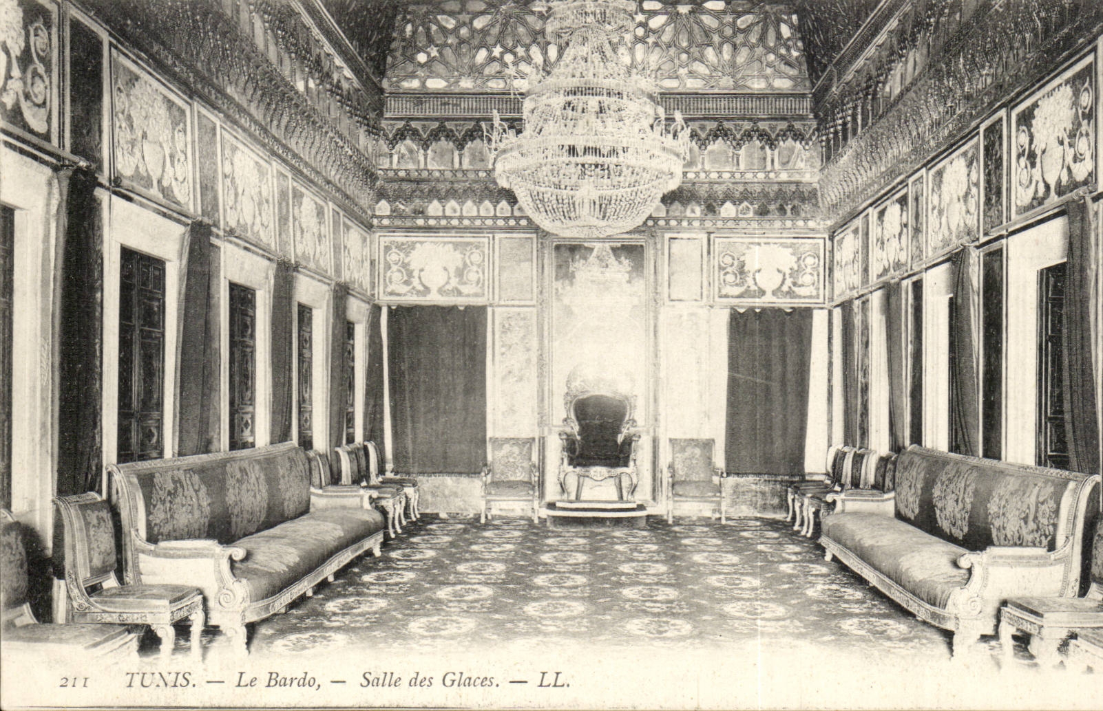 Tunisie Tunis CPA Le Bardo Salle des glaces