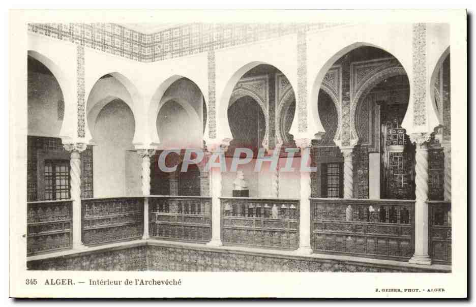 Algerie Alger CPA Interieur de l'archeveche 