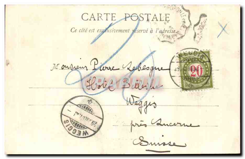 Suisse CPA Le mont Balnc vu de Brevent — Rückseite