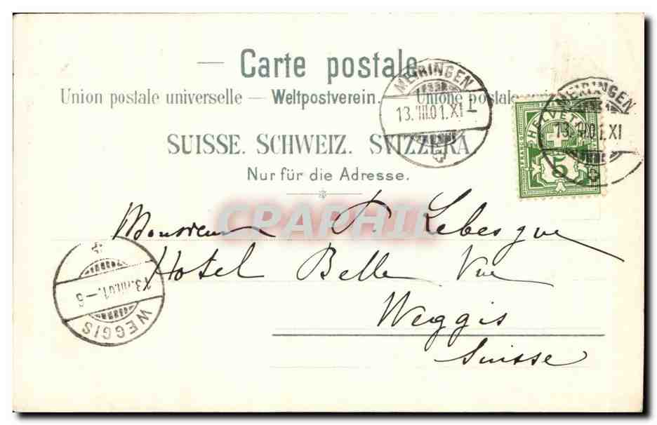 Suisse CPA Meyringen Aareschlucht  — Rückseite