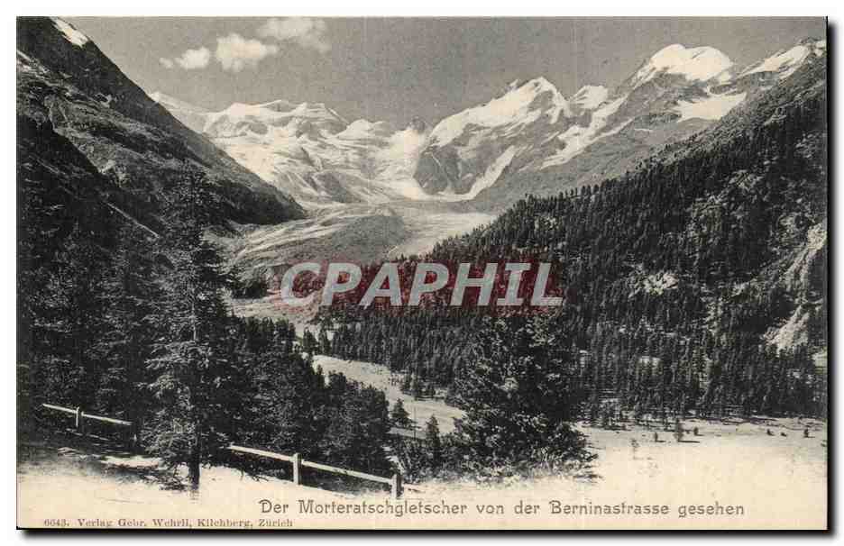 Suisse CPA Der Morteratschlgletscher von der Berninastrasse gesehen