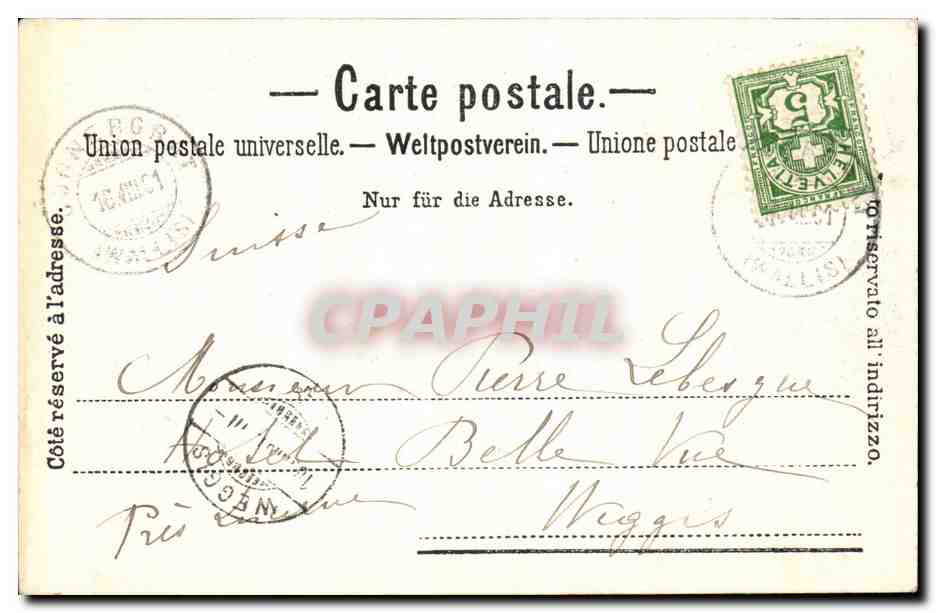 Suisse CPA Le Mont Rose Vue prsie du Gornergrat — Rückseite
