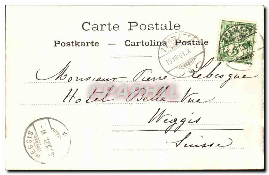 Suisse CPA Le Riffelhorn et le Mont Cervin — Rückseite