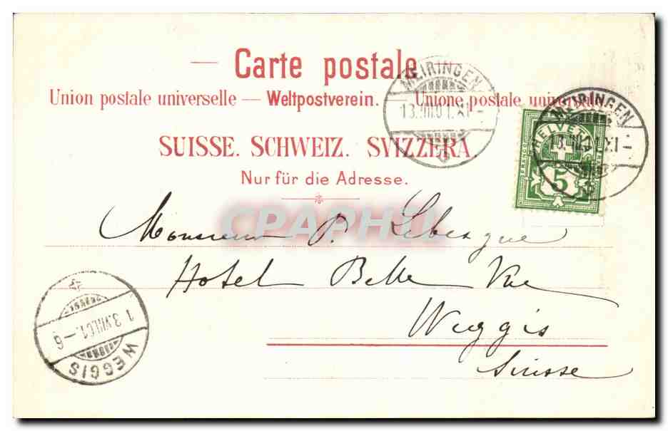Suisse CPA Rhonegletscher mit Galenstock — Back