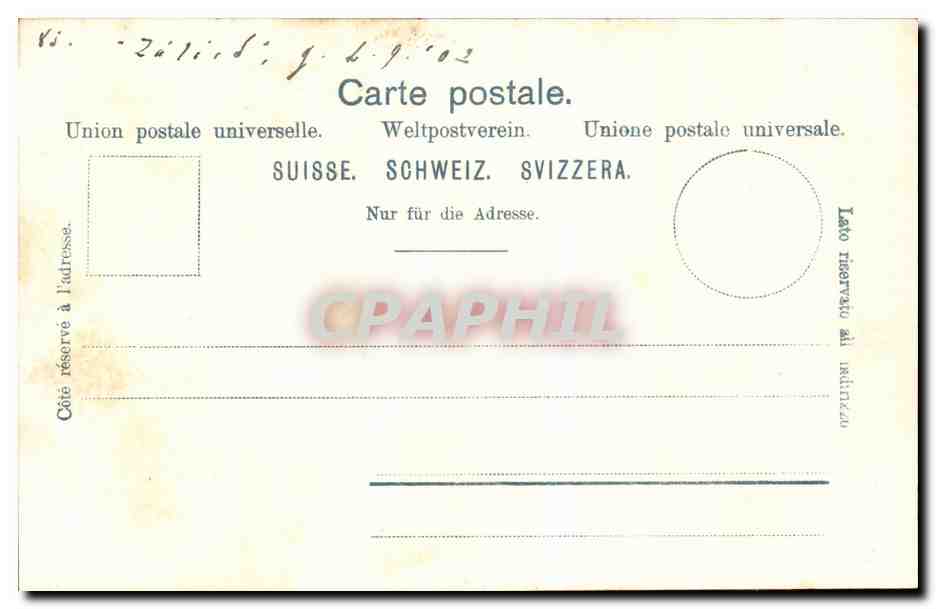Suisse CPA Uetliberg bei Zurich — Rückseite
