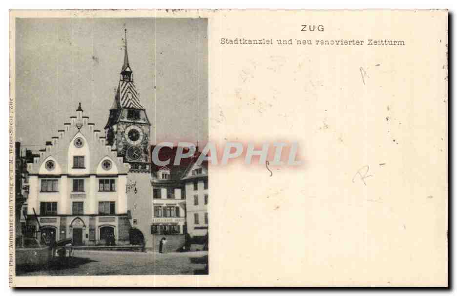 Suisse CPA Zug stadtkanzlei und neu renovierter Zitturm