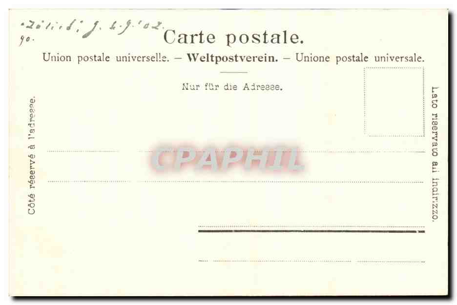 Suisse CPA Zurich Bahnhofstrasse — Verso