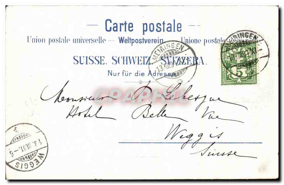 Suisse CPA Aareschlucht — Rückseite
