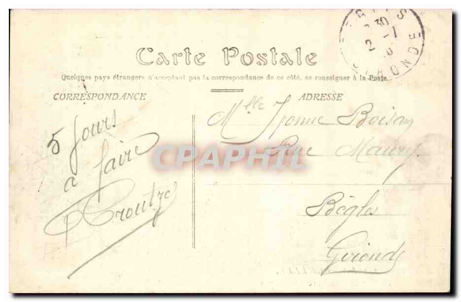 La Rivière du Parc Charruyer — La Rochelle — éditeur inconnu, n° 253 — Rückseite