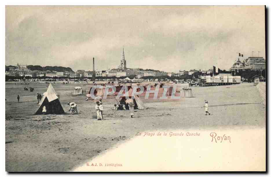 Royan les Bains - La Plage de la Grande Conche - CPA 