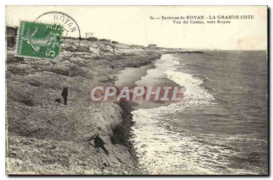 Environs de Royan - La Grande Côte — Vue du Casino, vers Royan — Éditeur non identifié, n° 80