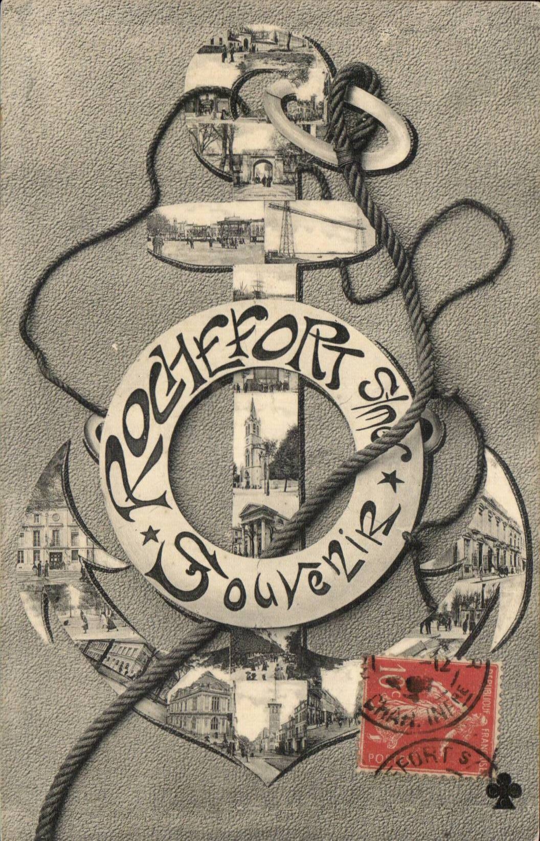 CPA Souvenir de Rochefort (ancre)