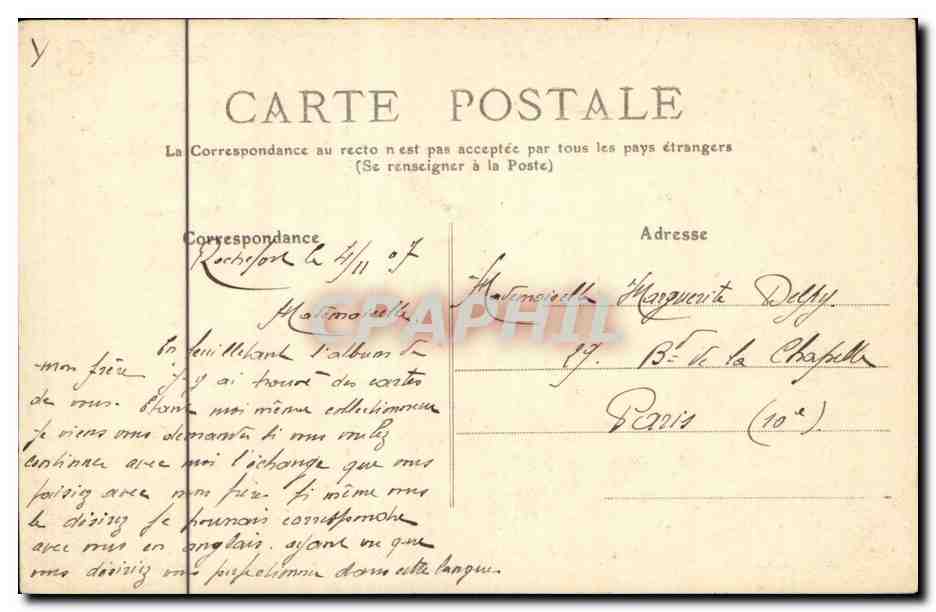 CPA Souvenir de Rochefort (ancre) — Rückseite