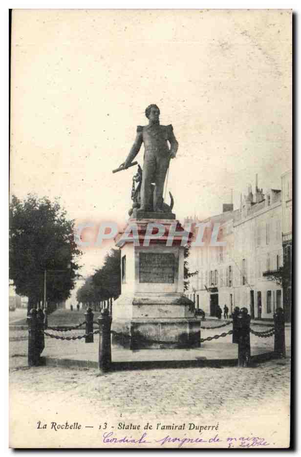 La Rochelle — Statue de l'amiral Duperré — Éditeur S. Labbé, n°13