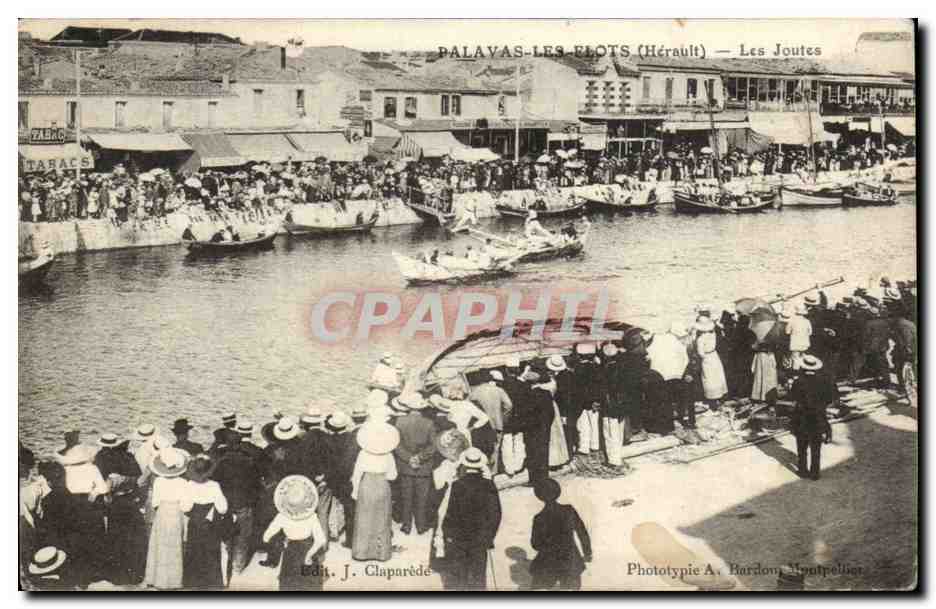 Palavas les Flots - Les Joutes - bateau - very attractive card - CPA 