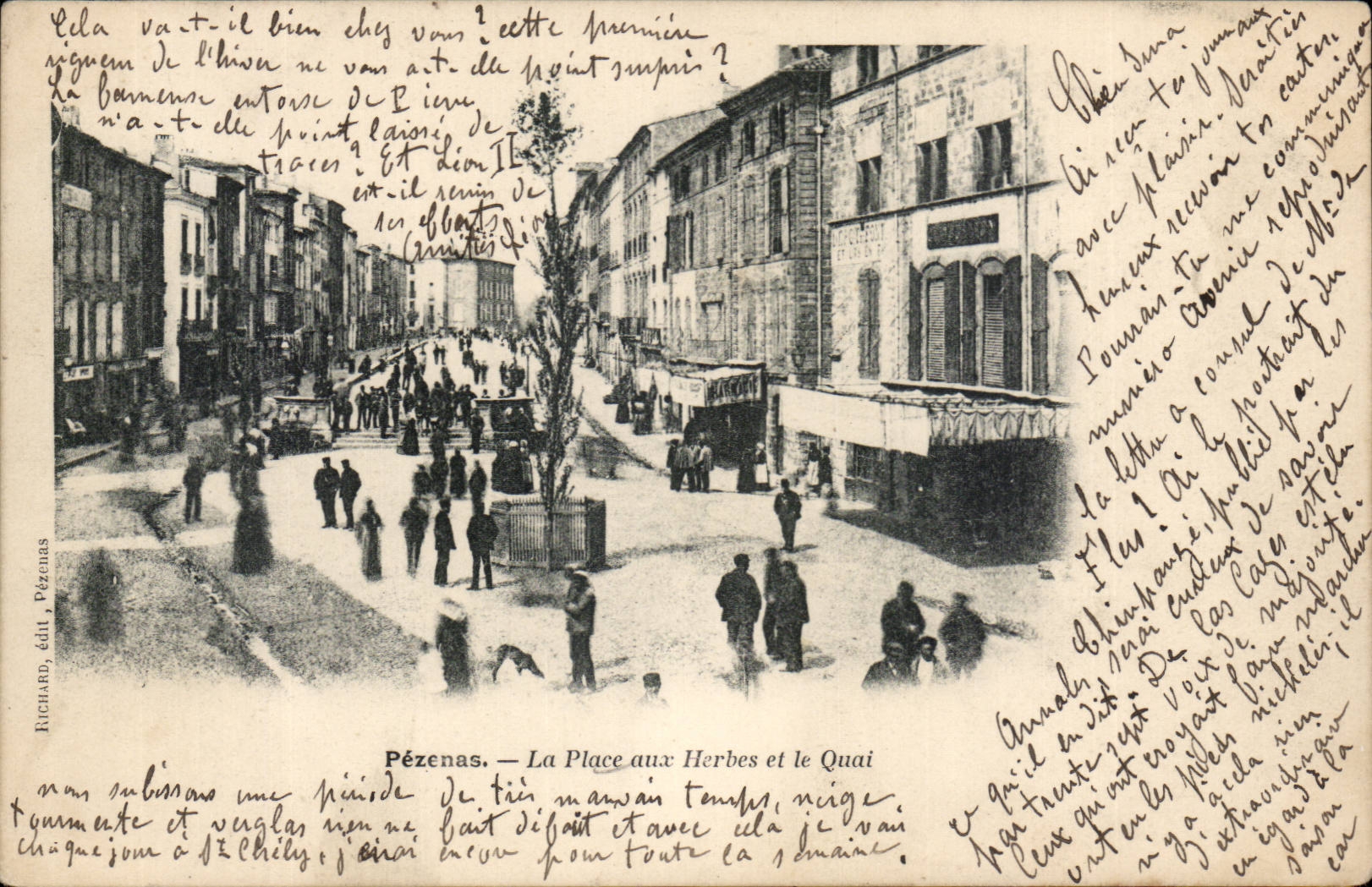 Pezenas - La Plage aux Herbes et le Quai - CPA 