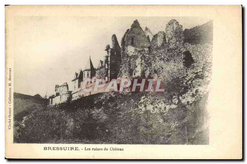 Bressuire CPA les ruines du chateau
