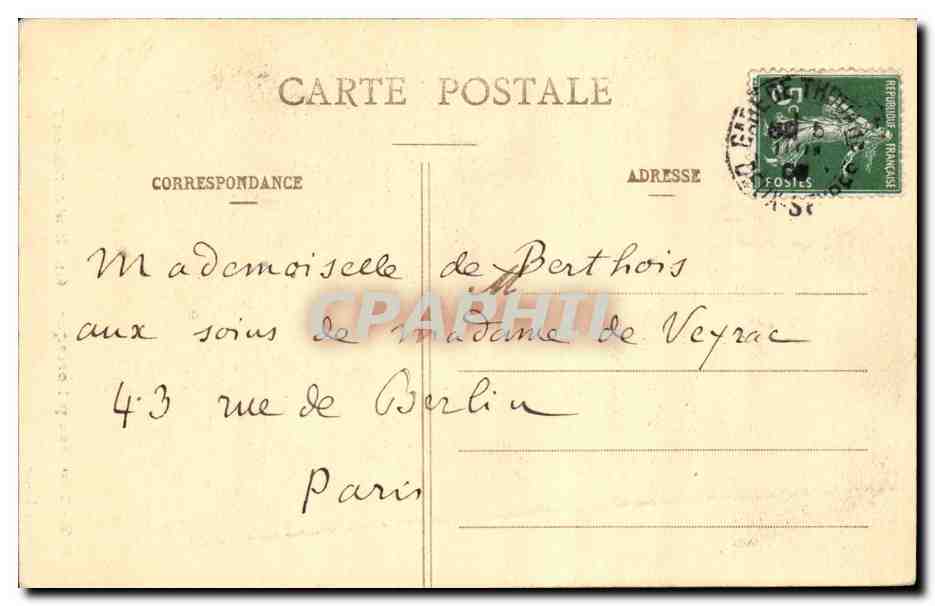 Thouars CPA Hotel du President Tyndo — Rückseite
