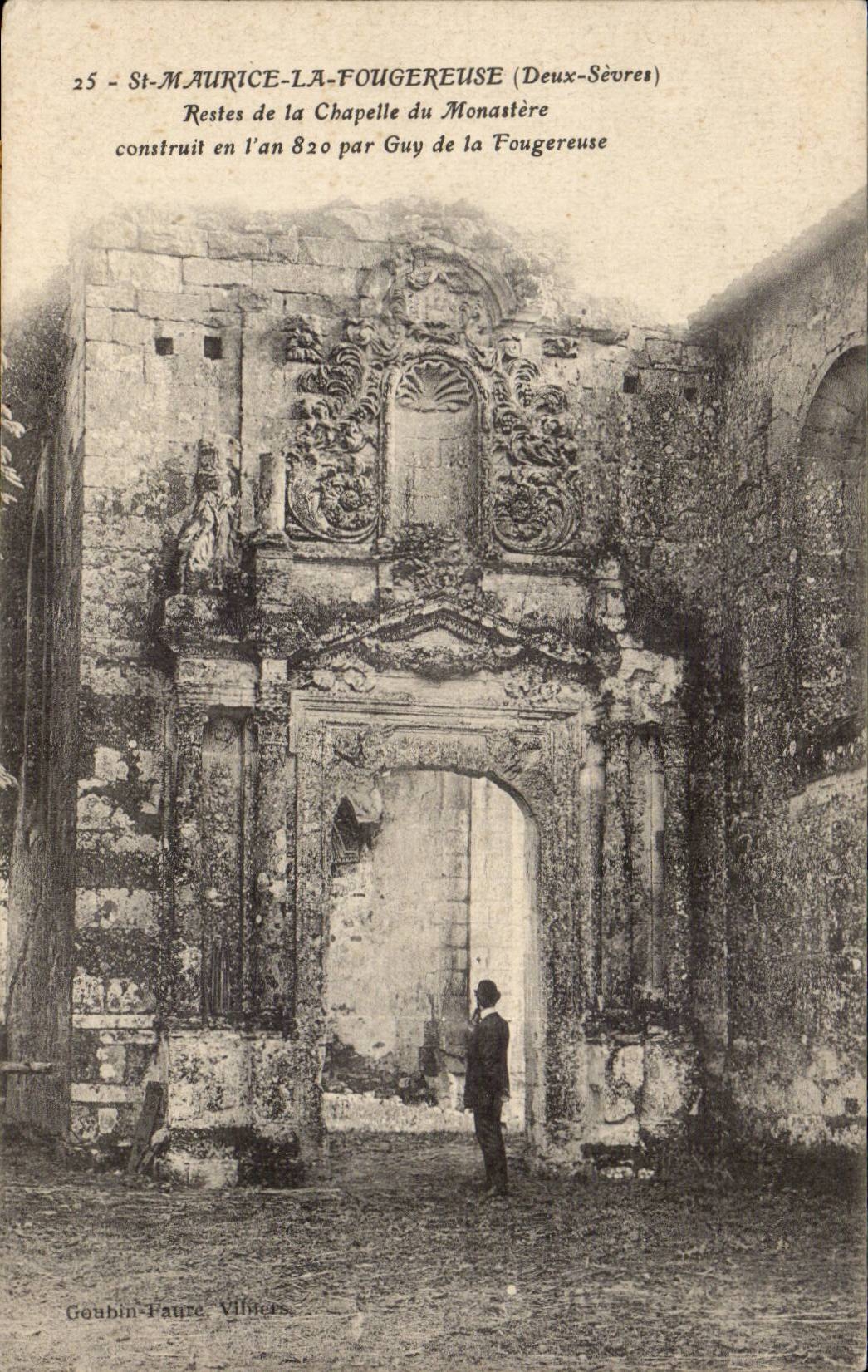 St-Maurice-la-Fougèreuse — Restes de la chapelle du monastère — Goubin-Faure Villiers