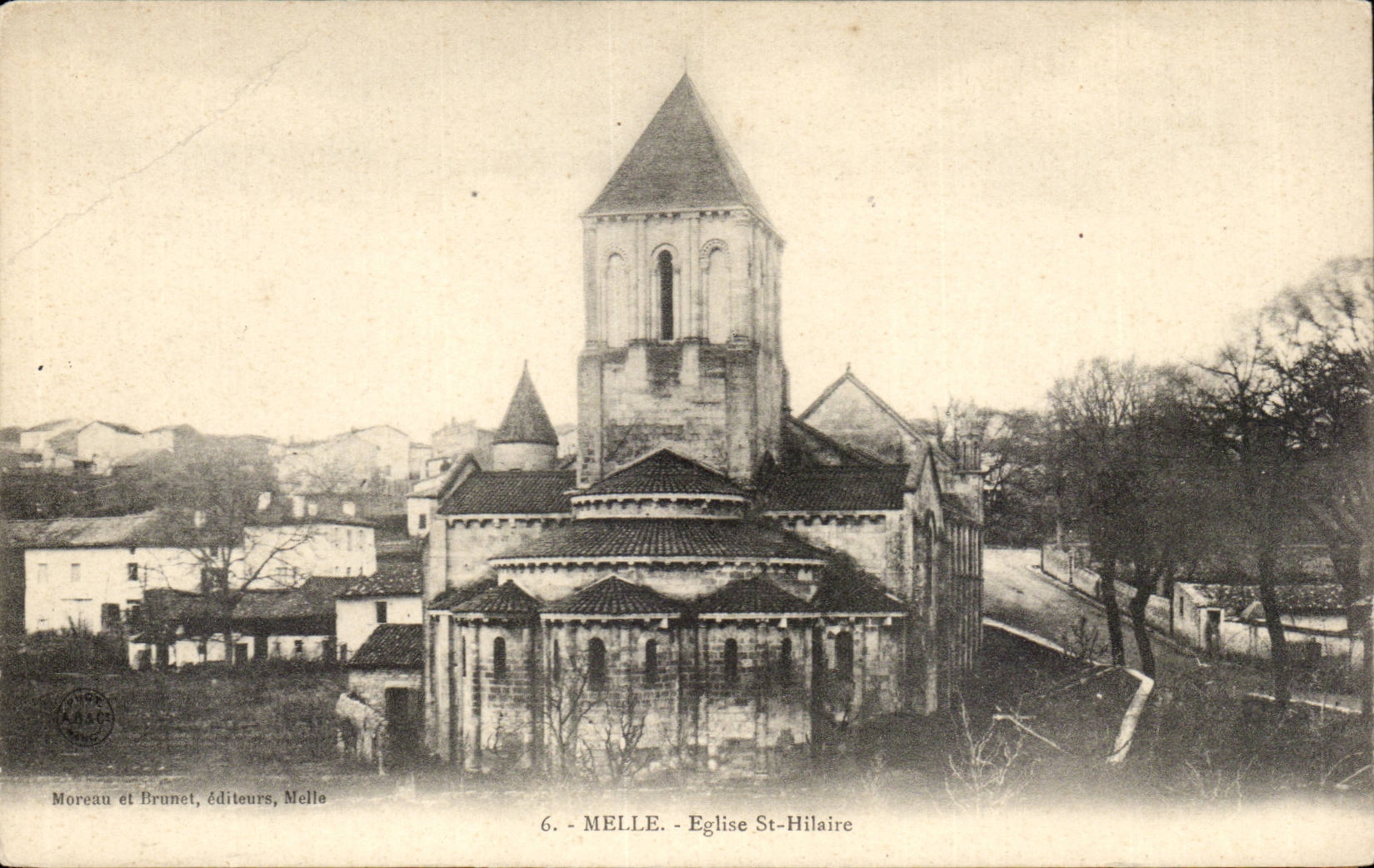 Melle CPA Eglise St Hilaire