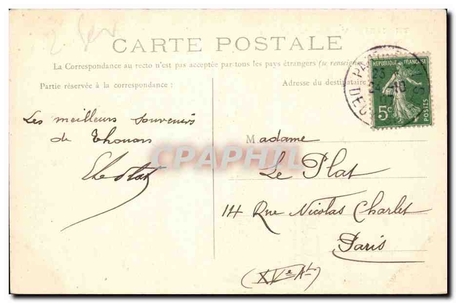 Thouars — Vue Générale (Sud-Ouest) — Collection du Grand Bazar — Verso