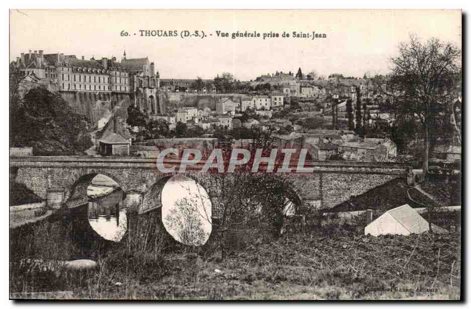 Thouars (D.S.) - Vue générale prise de Saint-Jean — Jacob & Danna, éditeurs