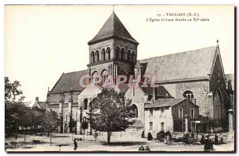 Thouars (D.S.) — L'Église St-Laon fondée au XIe siècle — Jacquot et Ganne, série 17