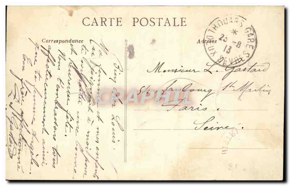 Thouars (Deux-Sèvres) — Viaduc du Chemin de fer sur le Thouet, construit par Eiffel, mesurant 190 mètres de long sur 56 mètres de haut — éditeur Dauido-Perry — Verso