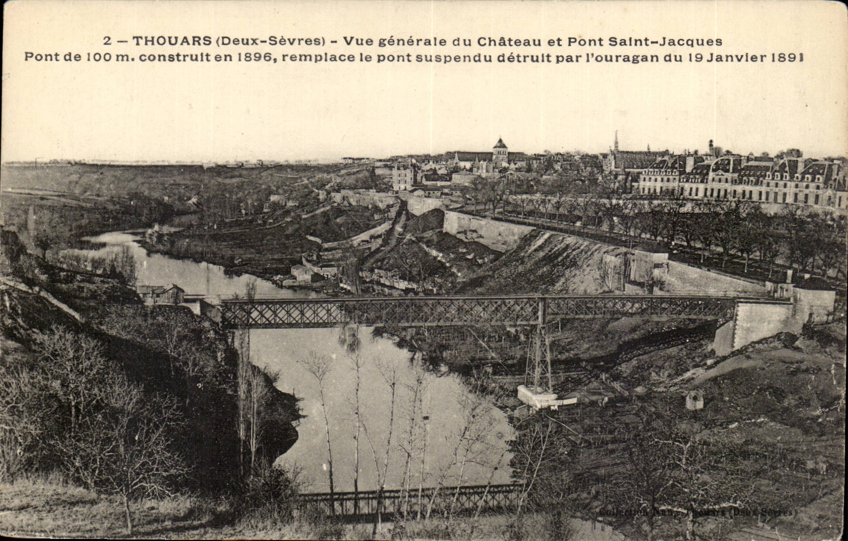 Thouars (Deux-Sèvres) — Vue générale du Château et Pont Saint-Jacques — éditeur non identifié, n° de série 2