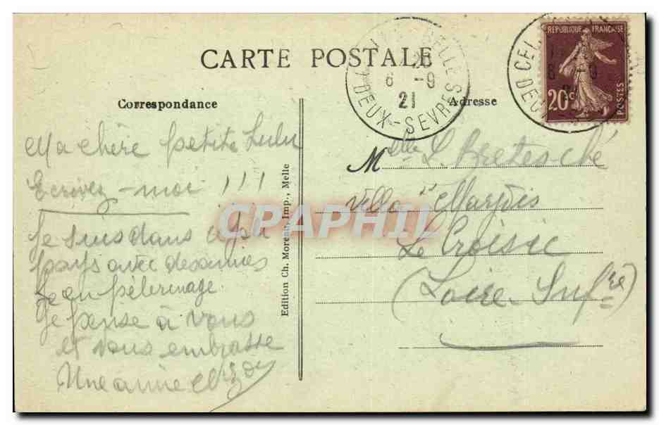 Celle sur Belle - Vue Generale - Eglise et Abbaye - CPA  — Rückseite