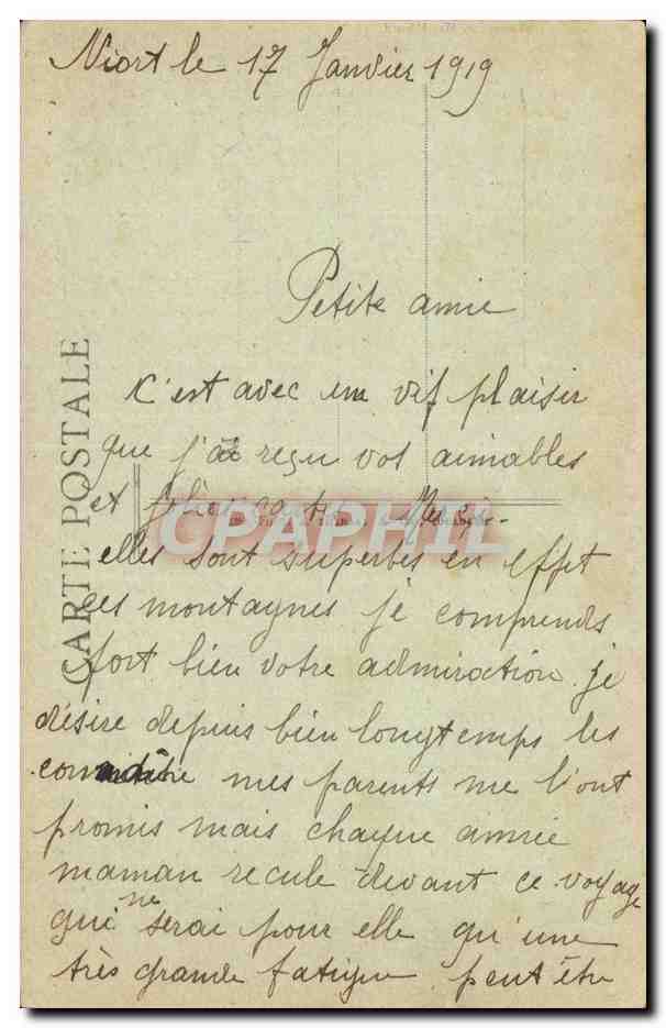 Niort — Le Lycée de Filles — Collection Max Ménard, n°137 — Verso