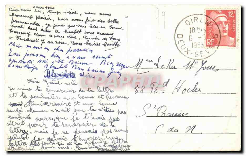Oiron CPA Le chateau aile gacuhe Francois 1er Galerie voutee — Verso