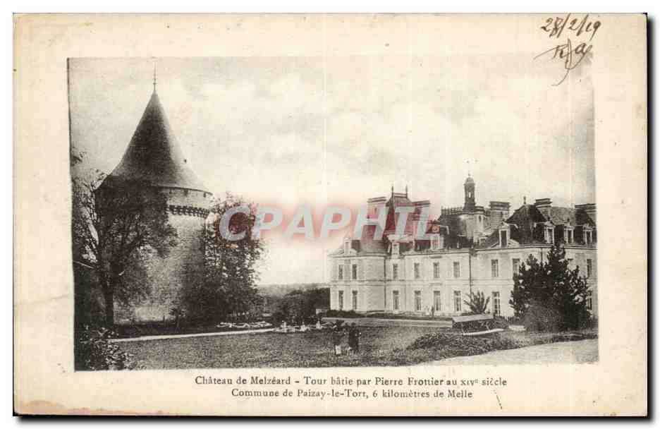 Château de Melzéard — Tour bâtie par Pierre Frontier au xivᵉ siècle — Édition Ch. Morgan, Impr. Melle