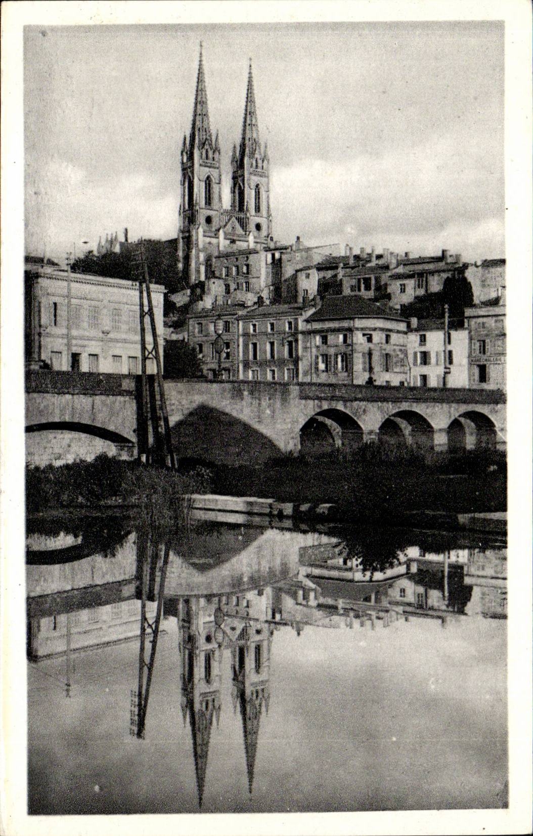 Niort — Les bords de la Sèvre Niortaise et l'Église Saint-André — Cie des Arts Photomécaniques, Paris