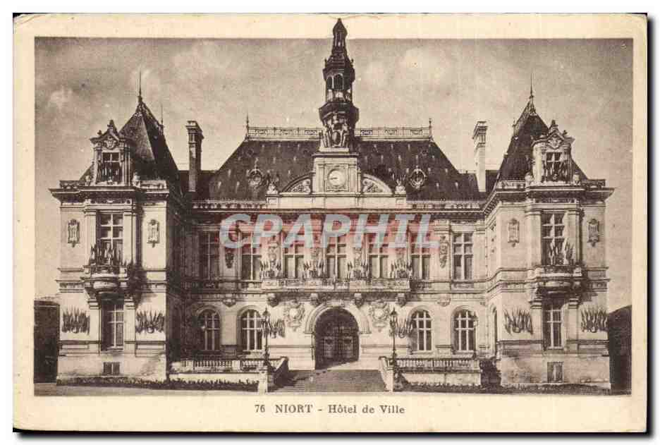 Niort - Hôtel de Ville — éditeur L. Cruchon, Niort