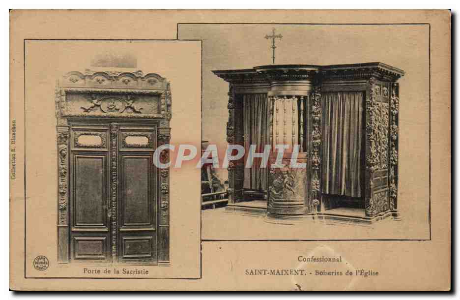 Porte de la Sacristie — Confessionnal — Église de Saint-Maixent
