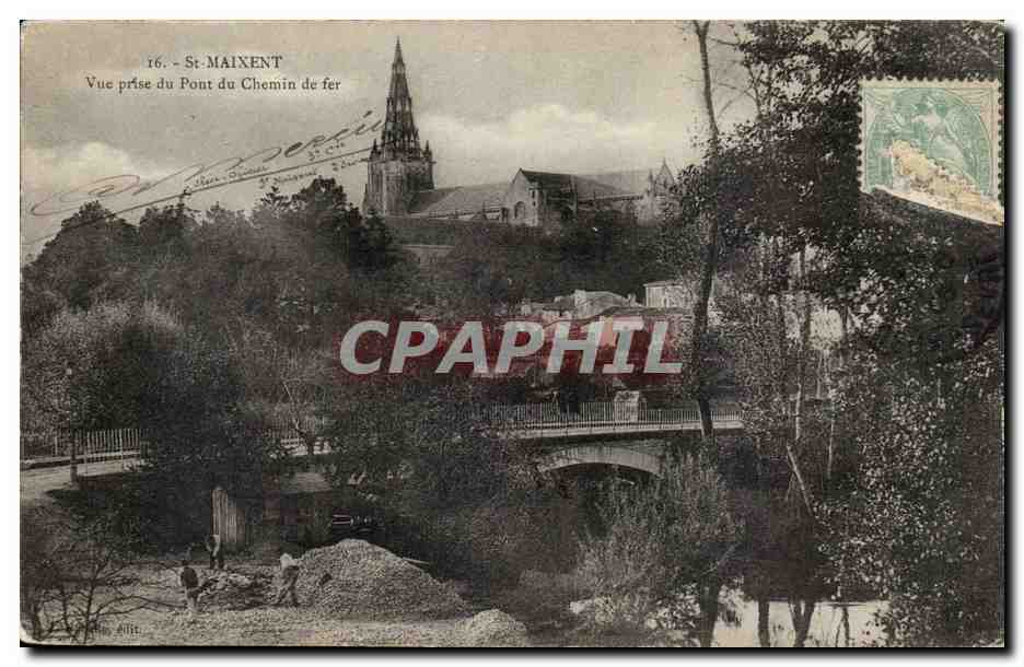 St-MAIXENT — Vue prise du Pont du Chemin de fer — éditeur A. Allis, n°16