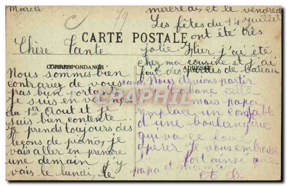 Saint Maixent CPA Le clocher — Rückseite