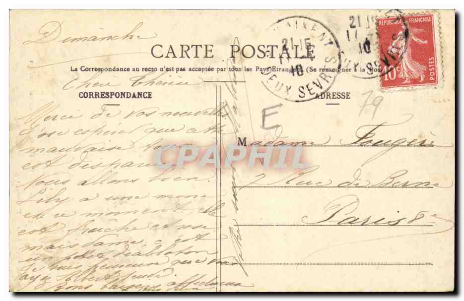 St-Maixent — Eingang zum Kasernengelände Canclaux — J. Nauche, Verlag — Rückseite