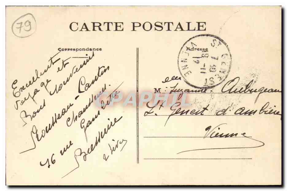 Bressuire CPA Promenade et place St Jacques — Rückseite