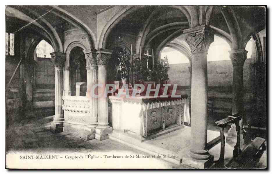 Saint-Maixent – Crypte de l'Église - Tombeaux de St-Maixent et St Léger