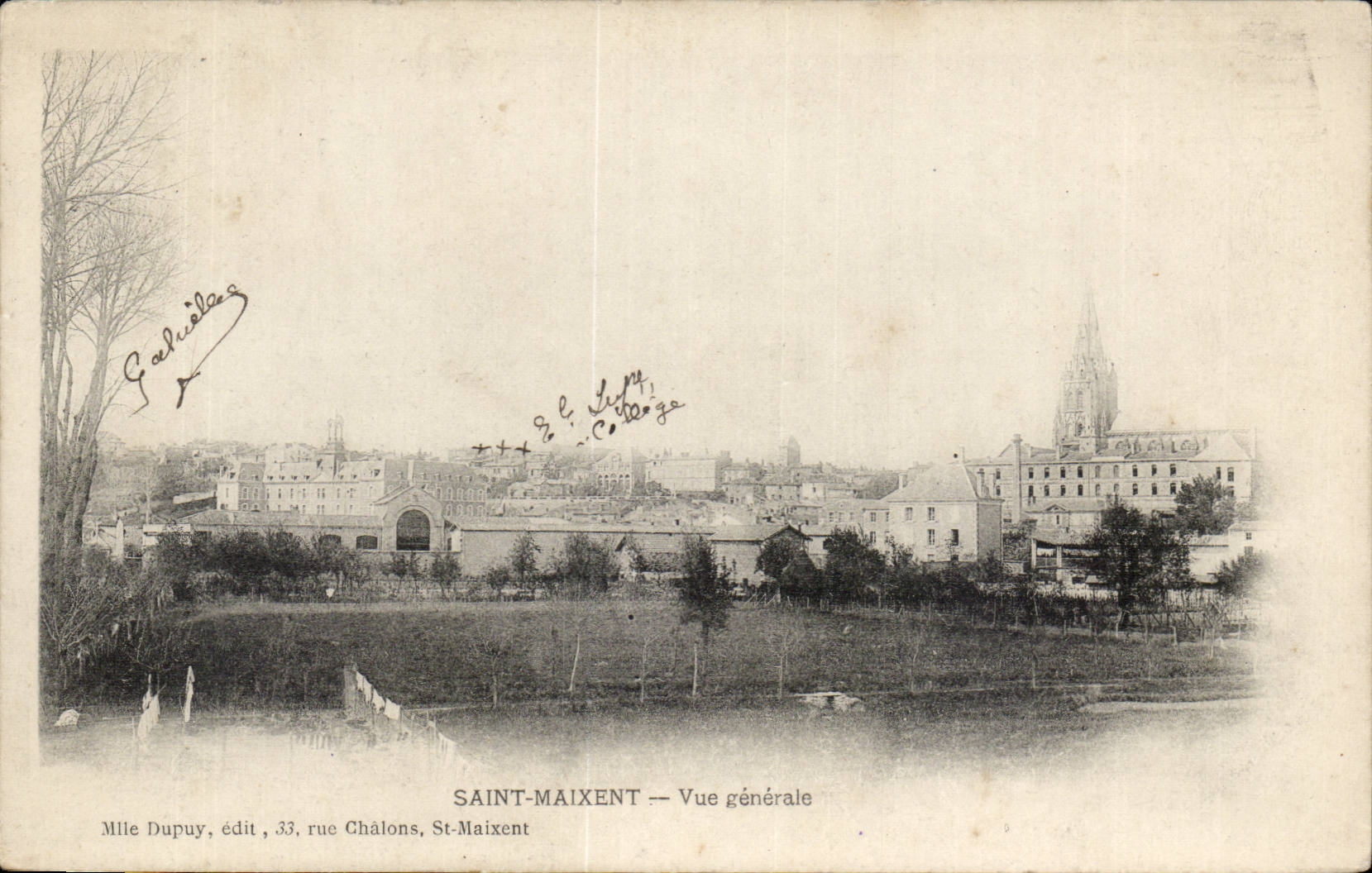Saint-Maixent — Vue générale — Mlle Dupuy, édit, 33 rue Châlons, St-Maixent