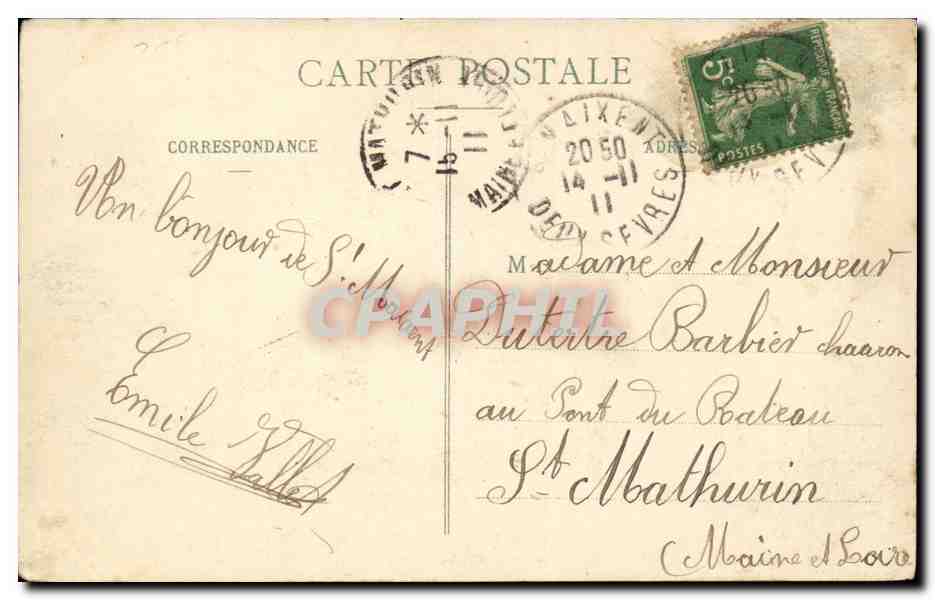 Saint Maixent CPA Vue generale — Rückseite