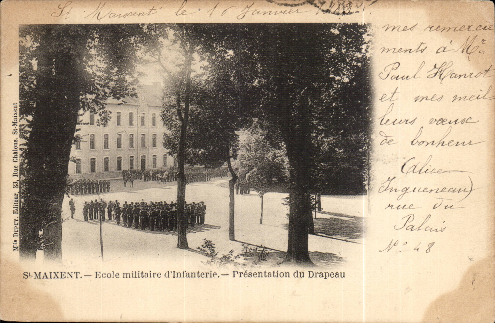 Saint Maixent CPA Ecole militaire d'infanterie Presentation du drapeau