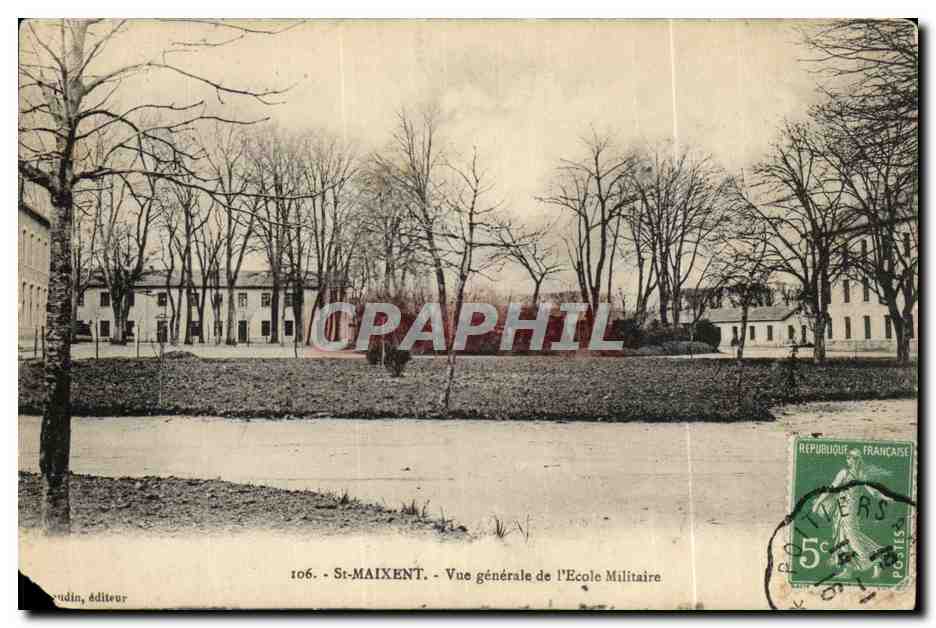 St-Maixent - Vue générale de l'École Militaire — éditeur L. Audin, n° 106