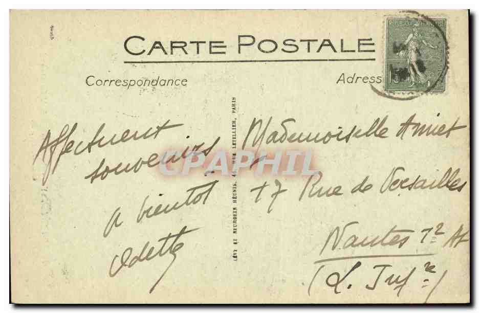 Parthenay CPA Portail roman de Notre Dame de la Couldre — Rückseite