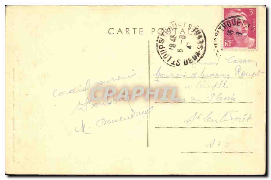 Saint Loup sur Thouet CPA Les bords du thouet Au fond le viaduc — Rückseite